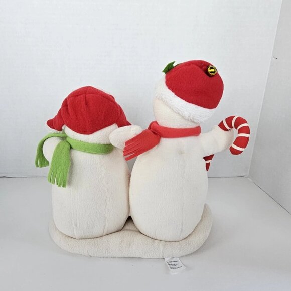 Christmas Plush Singing Holiday Season's Treatings Snowmen Hallmark 2008 NOS - Picture 7 of 9